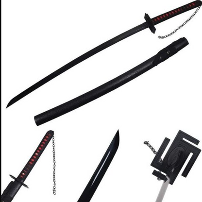 Bleach Kurosaki Ichigo Tensa Zangetsu Bonkai Japanese Samurai Katana black sword