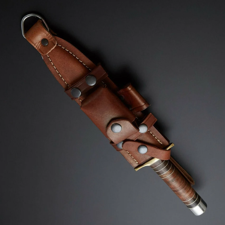 d2 steel dagger knife with beautiful leather handle included leather shpng