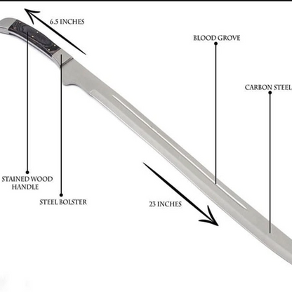 Hunting sword single edge custom hand forged high carbon steel sworpng