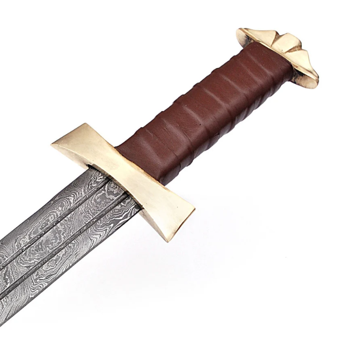 Damascus sword  viking battle ready sword hunting  damascus sword edegs double withpng