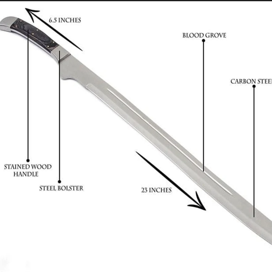 Hunting sword single edge custom hand forged high carbon steel sworpng
