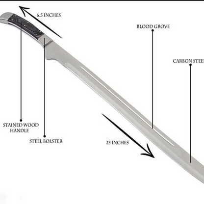 Hunting sword single edge custom hand forged high carbon steel sworpng