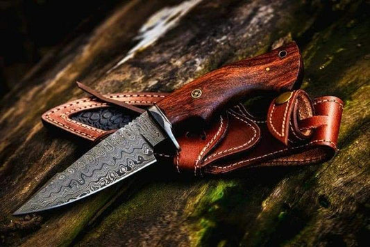 "Carbon-steel-Knife" Hunting-knife-with sheath, fixed-blade-Camping-knife, Bowie-knife, Handmade-Knives, Gifts-For-Girls