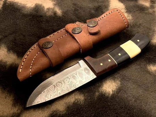 "Carbon-steel-Knife" Hunting-knife-with sheath, fixed-blade-Camping-knife, Bowie-knife, Handmade-Knives, Gifts-For-Men