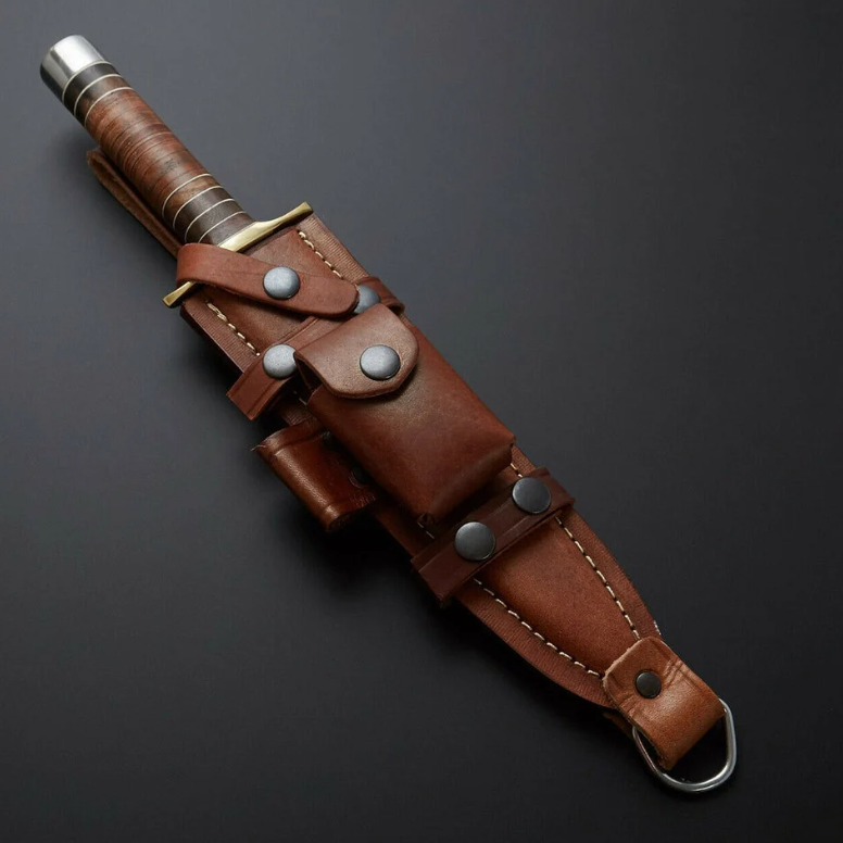 d2 steel dagger knife with beautiful leather handle included leather shpng