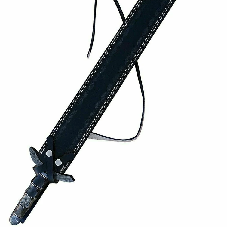 Damascus Steel Sword Custommade Damascus Hunting Sword Machete Knife With Sheatpng