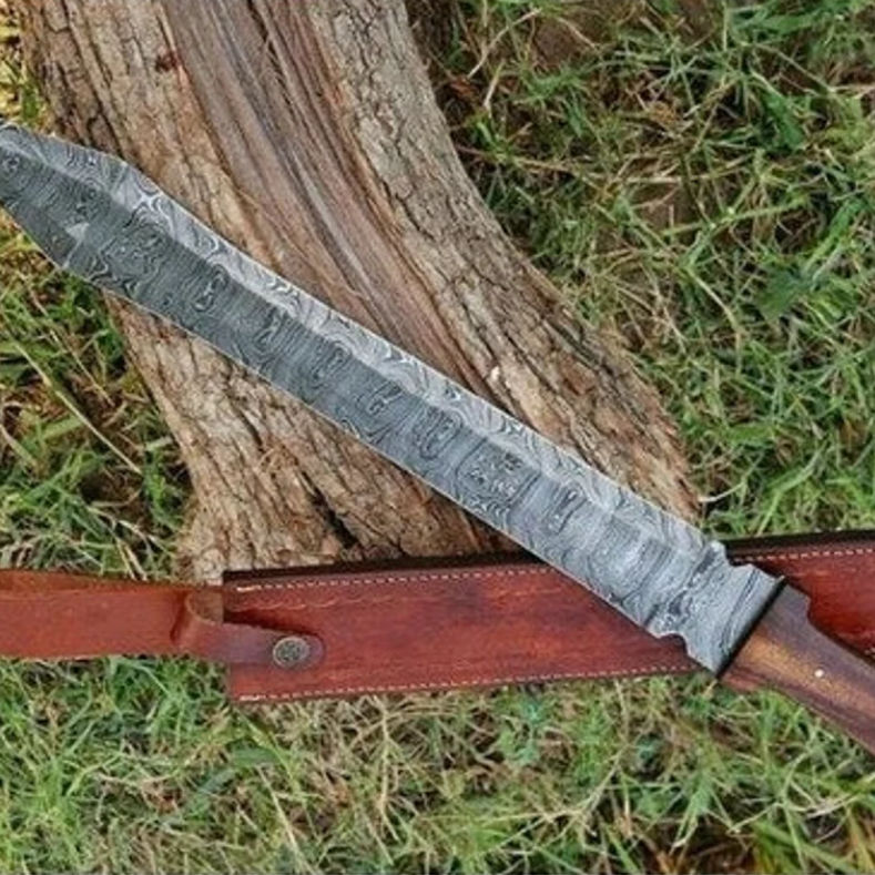 Custom-made Damacsus Sword, Full Tang Damascus Sword, Double Edge
