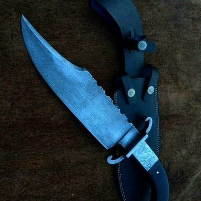 Custom Handmade 5160 Spring Steel Antiqued Bowie Knife With Bart Guard