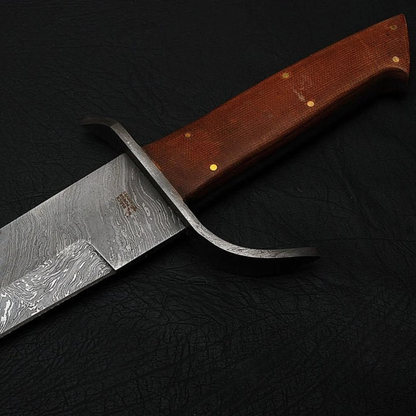 26 Custom Forged Damascus steel SWORD Handle with Brown Micartajpg