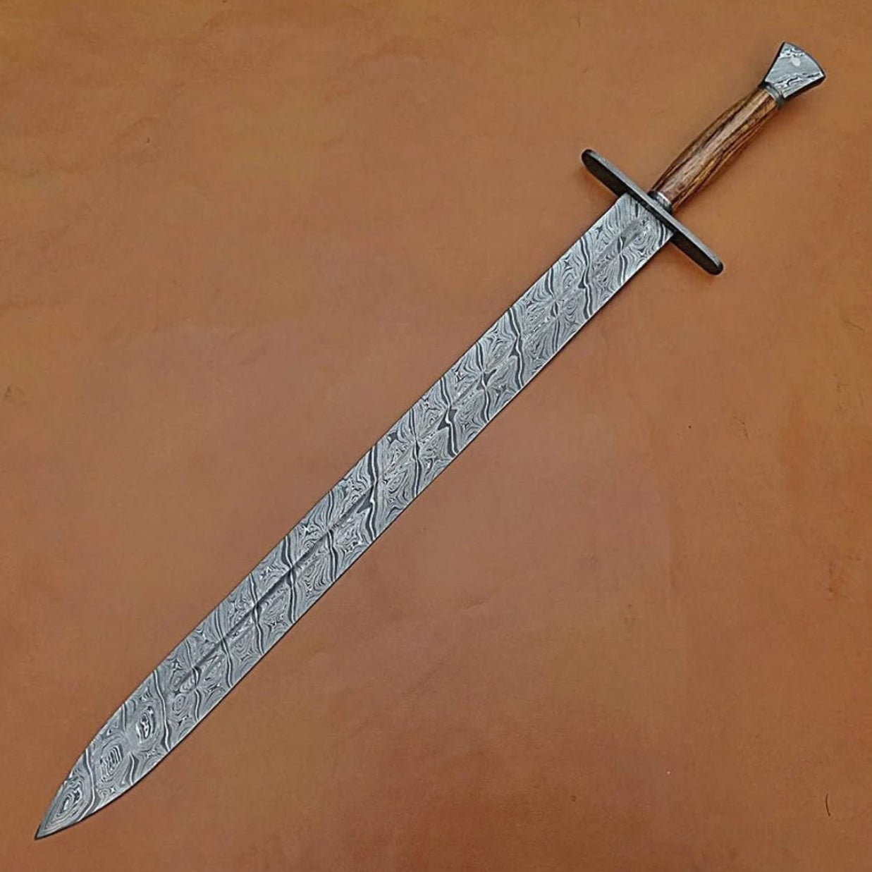 34customforgeddamascussteelswordsjpg