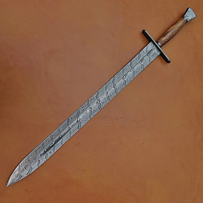 34customforgeddamascussteelswordsforsalejpg