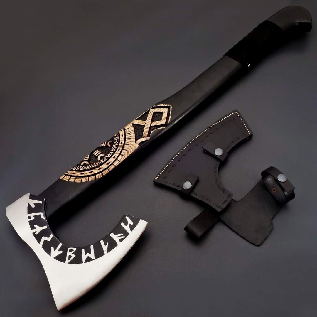 hunting axe, viking axe, with rose wood, engraved cutting axe, anniversary gifts for her, gifts for him, camping axes