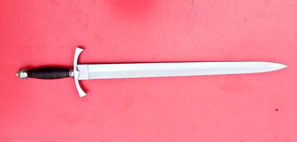 engraved knight sword