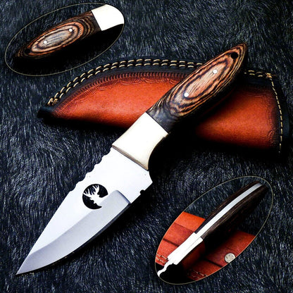 Hand Forged Railroad Spike Carbon Steel File Steel Blade Full Tang Skinning Hunting Knife