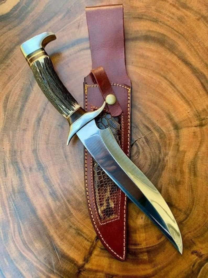 "Stainless-steel-Knife"Hunting-knife-with sheath"fixed-blade-Camping-knife, Bowie-knife, Handmade-Knives, Gifts-For-Men.