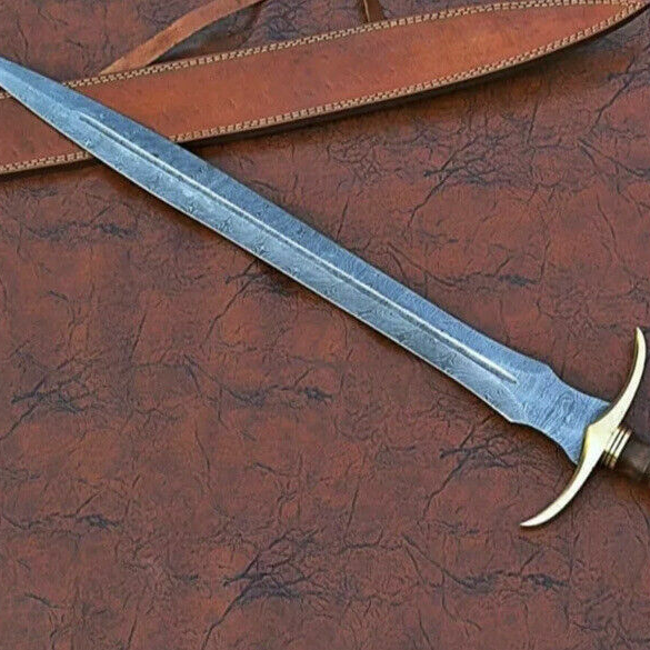 Handmade forged damascus steel viking sword near me in alaskajpg