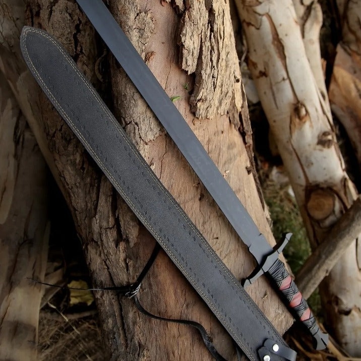 36 Inch Carbon Steel Powder Coating Viking Sword, Hand Forged Long Sword,
