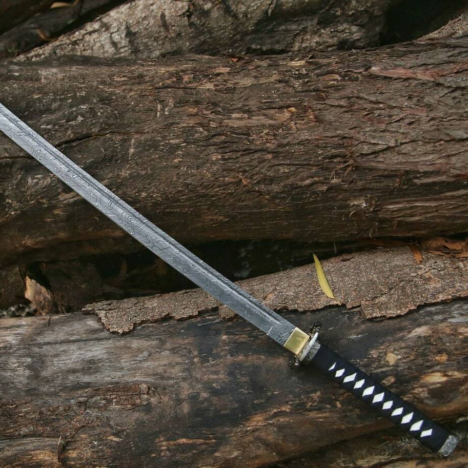 Custom handmade hand forged damascus steel katana sword combat survival sword near me in new yorkjp