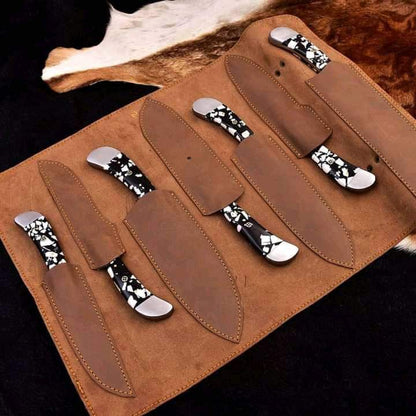 7 Piece Carbon Steel Chef Knives Set
