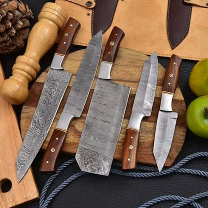 5Piece Carbon Steel Chef Knives Set