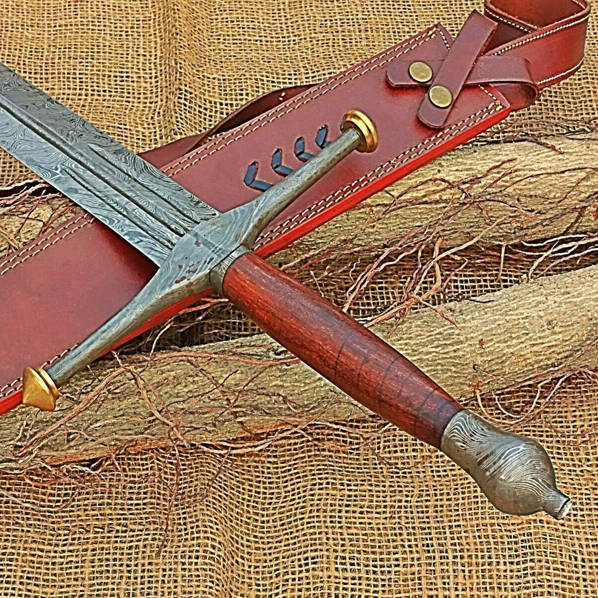 Custom handmade damascus steel vikng sword near me in idahojpg