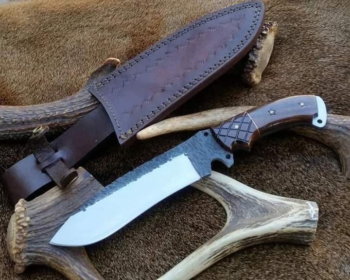 "Stainless-steel-Knife"Hunting-knife-with sheath"fixed-blade-Camping-knife, Bowie-knife, Handmade-Knives, Gifts-For-Men.