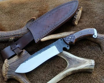 "Stainless-steel-Knife"Hunting-knife-with sheath"fixed-blade-Camping-knife, Bowie-knife, Handmade-Knives, Gifts-For-Men.