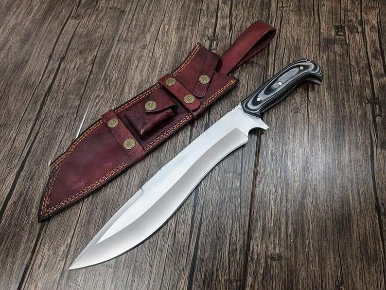 Handmade Fixed Blade Hunting Knife with Sheath – Stainless Steel Bowie Camping Knife – Gift for Men