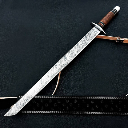 Custom handmade hand forged damascus steel tanto katana near me in georgiajpg