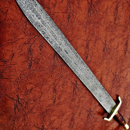 Custom handmade hand forged damascus steel viking sword near me in alaskajpg