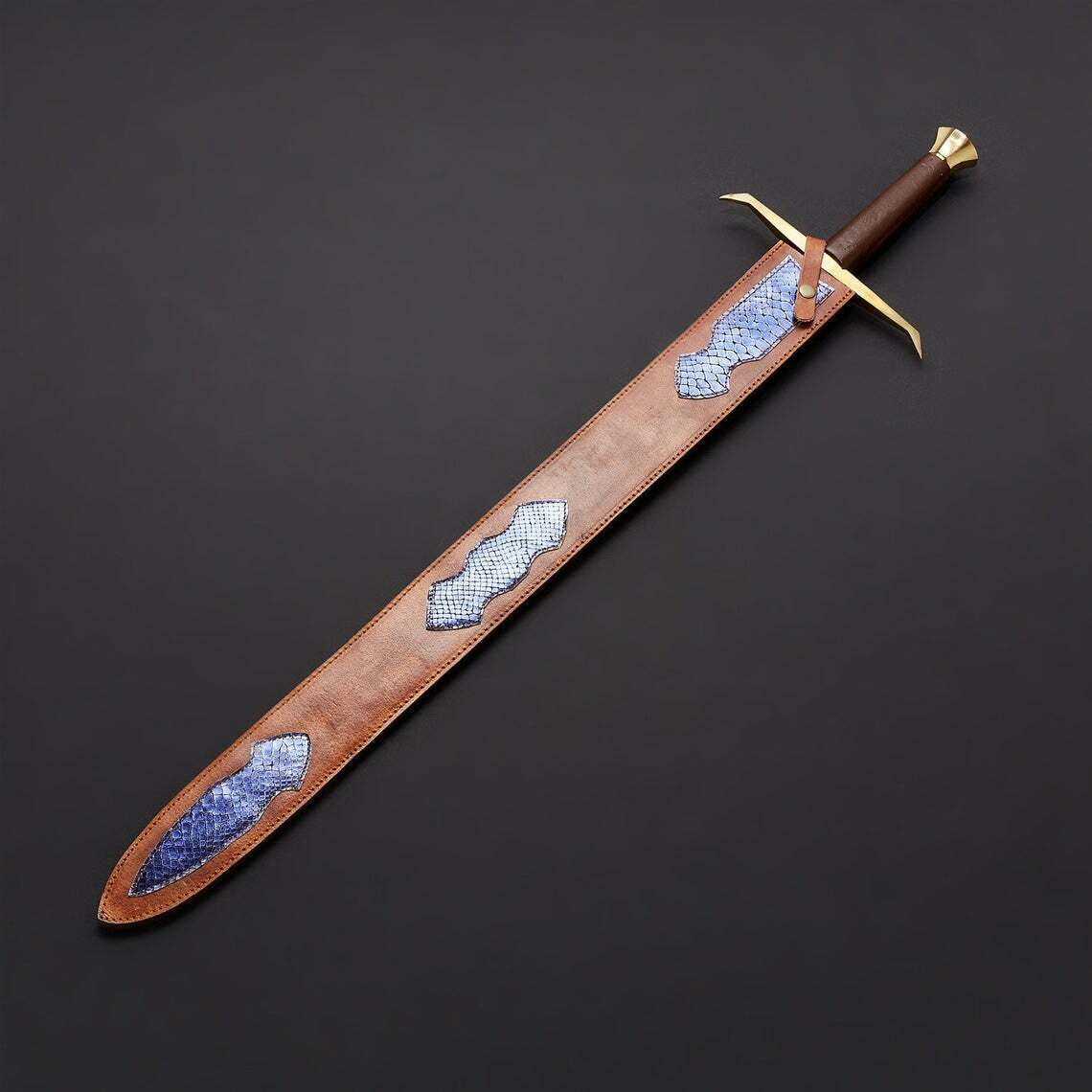 Custom handmade hand forged damascus steel viking sword near me in alaskajpg