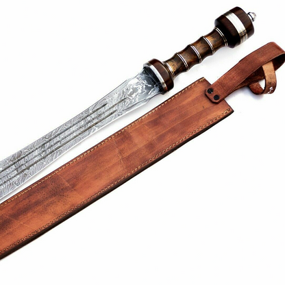 Custom handmade hand forged damascus steel roman gladius sword near me in hawaiijpg