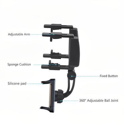 Universal Multifunctional Rear View Mirror Phone Holder  5