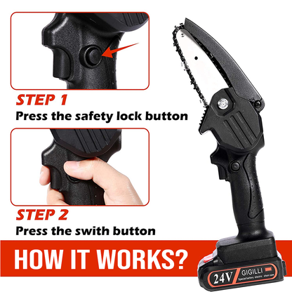 Storage-Friendly and Efficient Mini Battery Powered Chainsaw 8