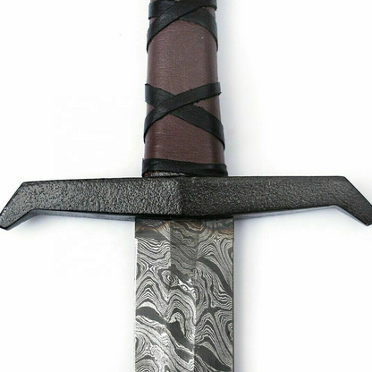 Custom handmade hand forged damascus steel king authur viking sword near me in lowajpg