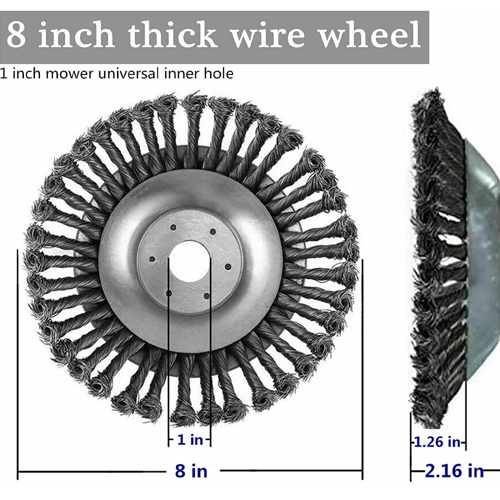 Durable Weed Trimmer Head | Easy To Clean And Maintain Steel Wire Weed Brush 7
