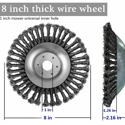 Durable Weed Trimmer Head | Easy To Clean And Maintain Steel Wire Weed Brush 7