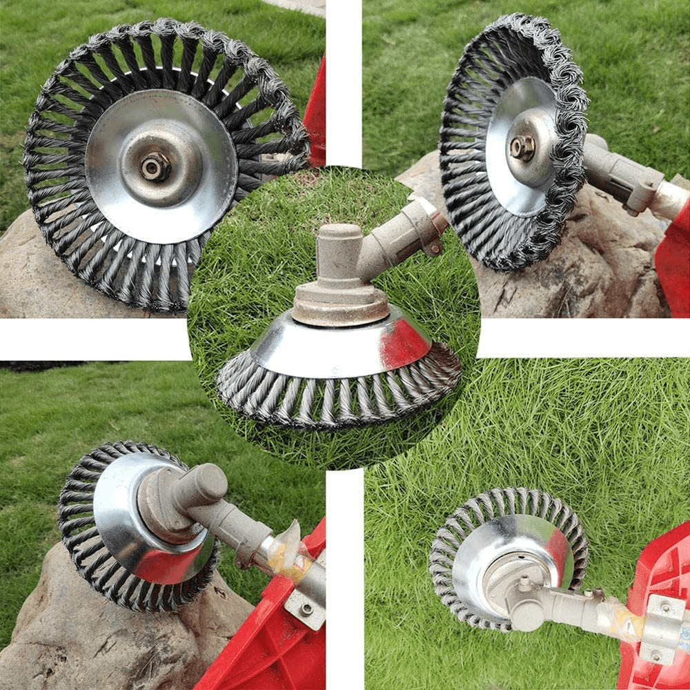 Durable Weed Trimmer Head | Easy To Clean And Maintain Steel Wire Weed Brush 4