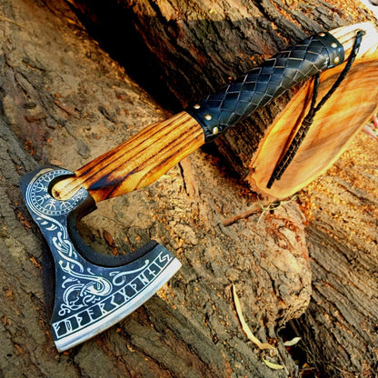 Handmade Steel Tomahawk Axe Throwing Viking Hunting Axe.jpeg