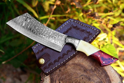 Carbon-steel-Chef-cleaver-knives, 1 Piece, Custom Handmade, Handmade Chef cleaver, sharp edge blade, comfortable handle,
