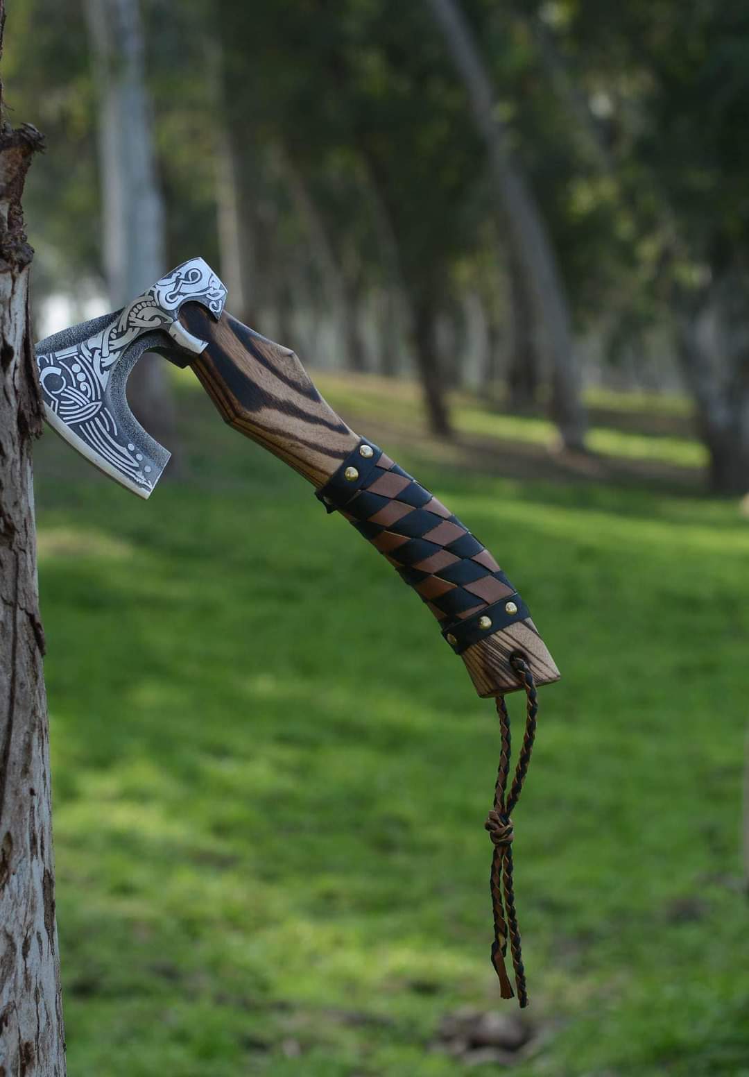 hunting axe, viking axe, with rose wood, engraved cutting axe, anniversary gifts for her, gifts for him, camping axes