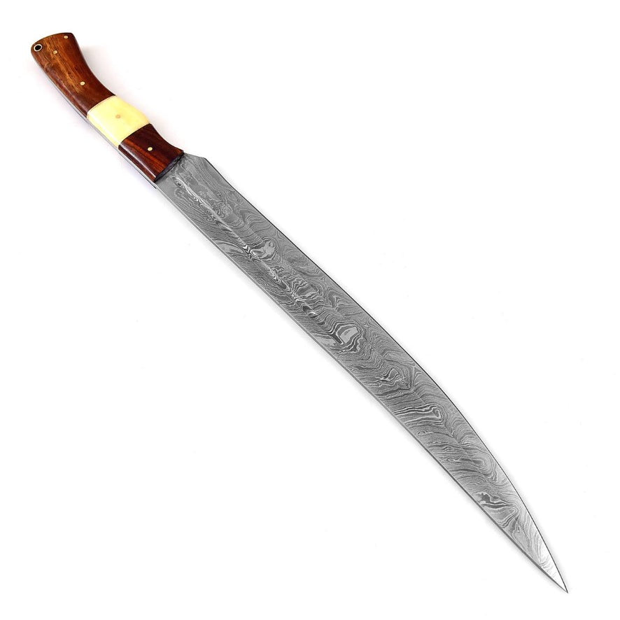 Germanic Style SingleEdged Long Sword Damascus steel Fulljpg
