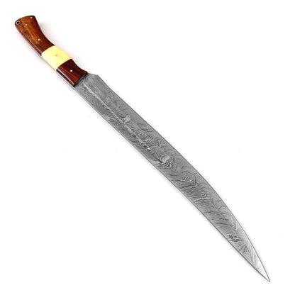 Germanic Style SingleEdged Long Sword Damascus steel Fulljpg
