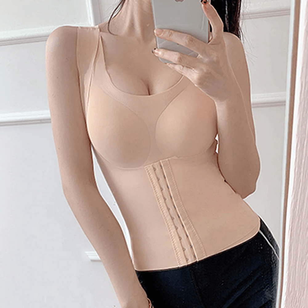 Skin-Friendly Buttoned Waist Trainer Bra for Effortless Body Sculpting, Ultimate Support, & Posture-Correction