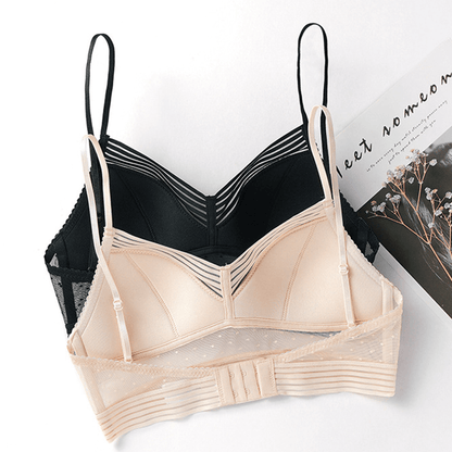 Low Back Wireless Lifting U-Back Lace Bra 3
