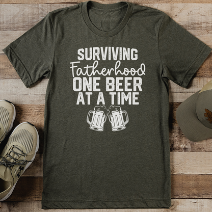 Surviving Fatherhood One Beer At A Time Tee