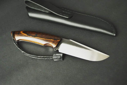 "Stainless-steel-Knife"Hunting-knife-with sheath"fixed-blade-Camping-knife, Bowie-knife, Handmade-Knives, Gifts-For-Men.