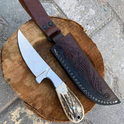 "Stainless-steel-Knife"Hunting-knife-with sheath"fixed-blade-Camping-knife, Bowie-knife, Handmade-Knives, Gifts-For-Men.