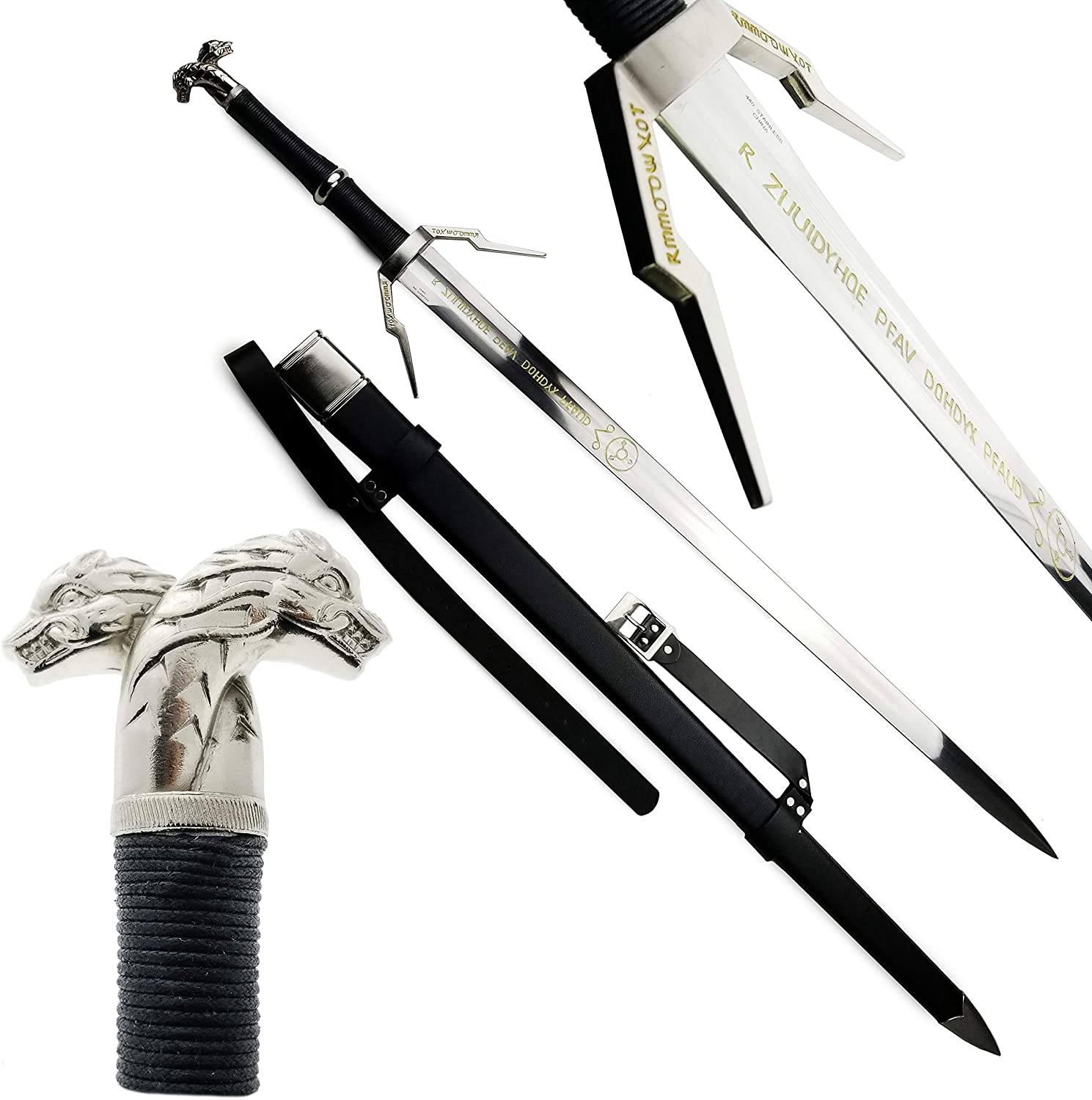 SILVER RUNE SWORD OF GERALT OF RIVIA 3 THE WITCHER 3 REPLICA SWORDS