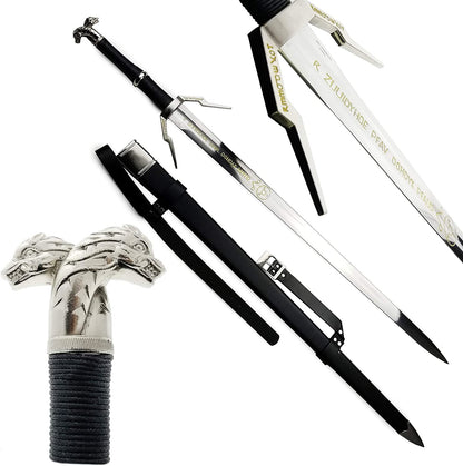 SILVER RUNE SWORD OF GERALT OF RIVIA 3 THE WITCHER 3 REPLICA SWORDS